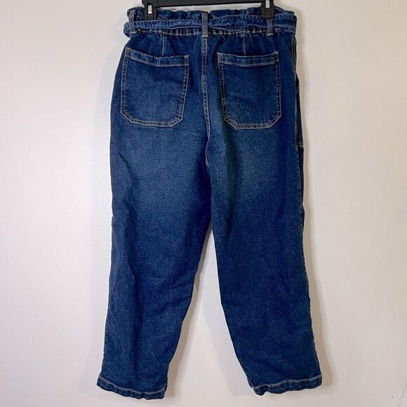 Time and Tru High Waisted Denim Paper Bag Waist Jeans with Denim Belt Size 10 - Picture 6 of 9